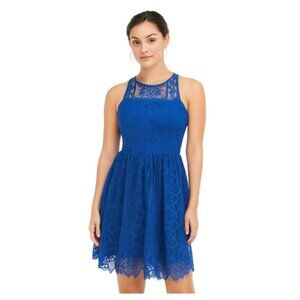 Dear Moon Blue Lace Fit & Flare Formal Prom Dress Size 7